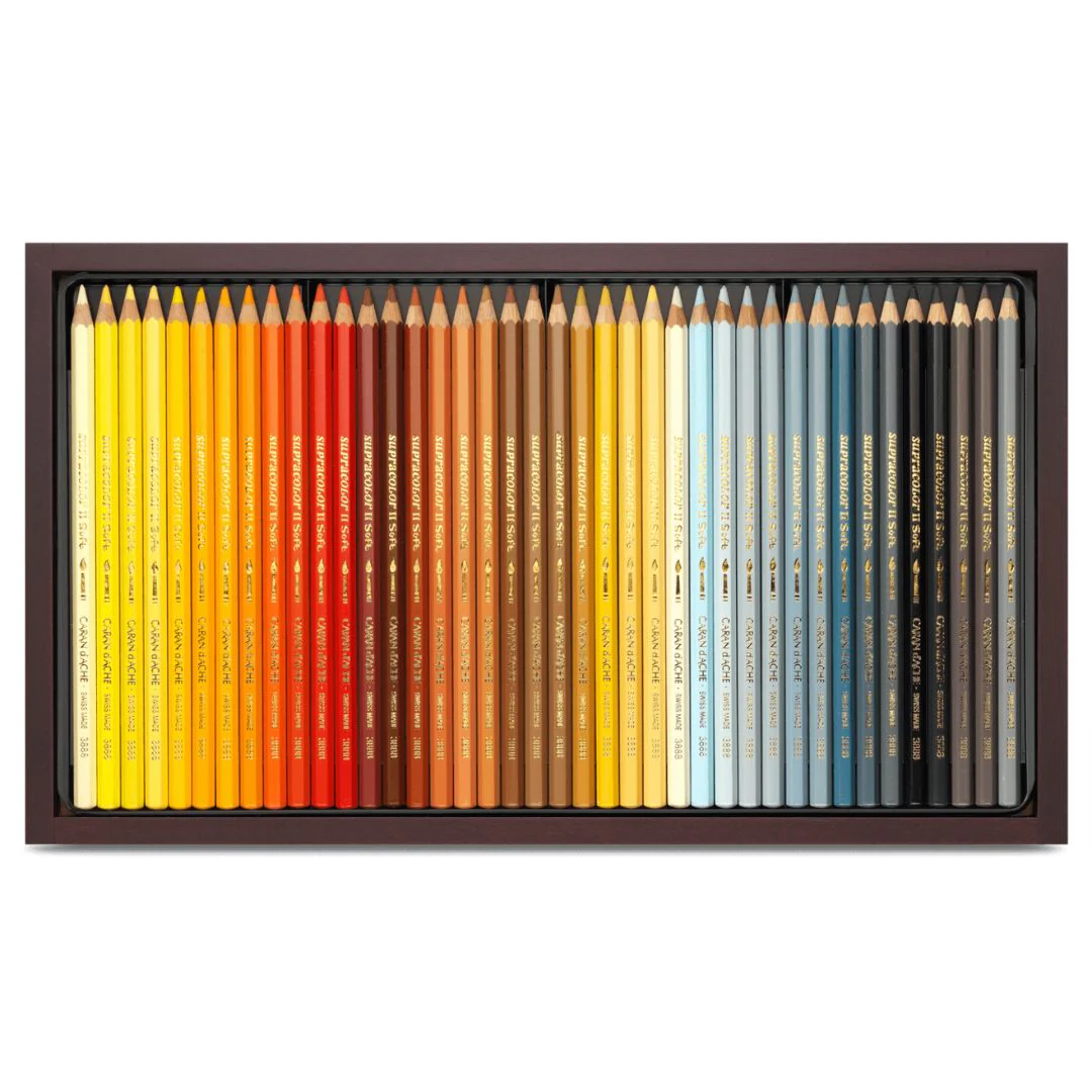 Caran D'ache Supracolour Soft Aquarelle Colour Pencil Wooden Box of 120 - Image 4